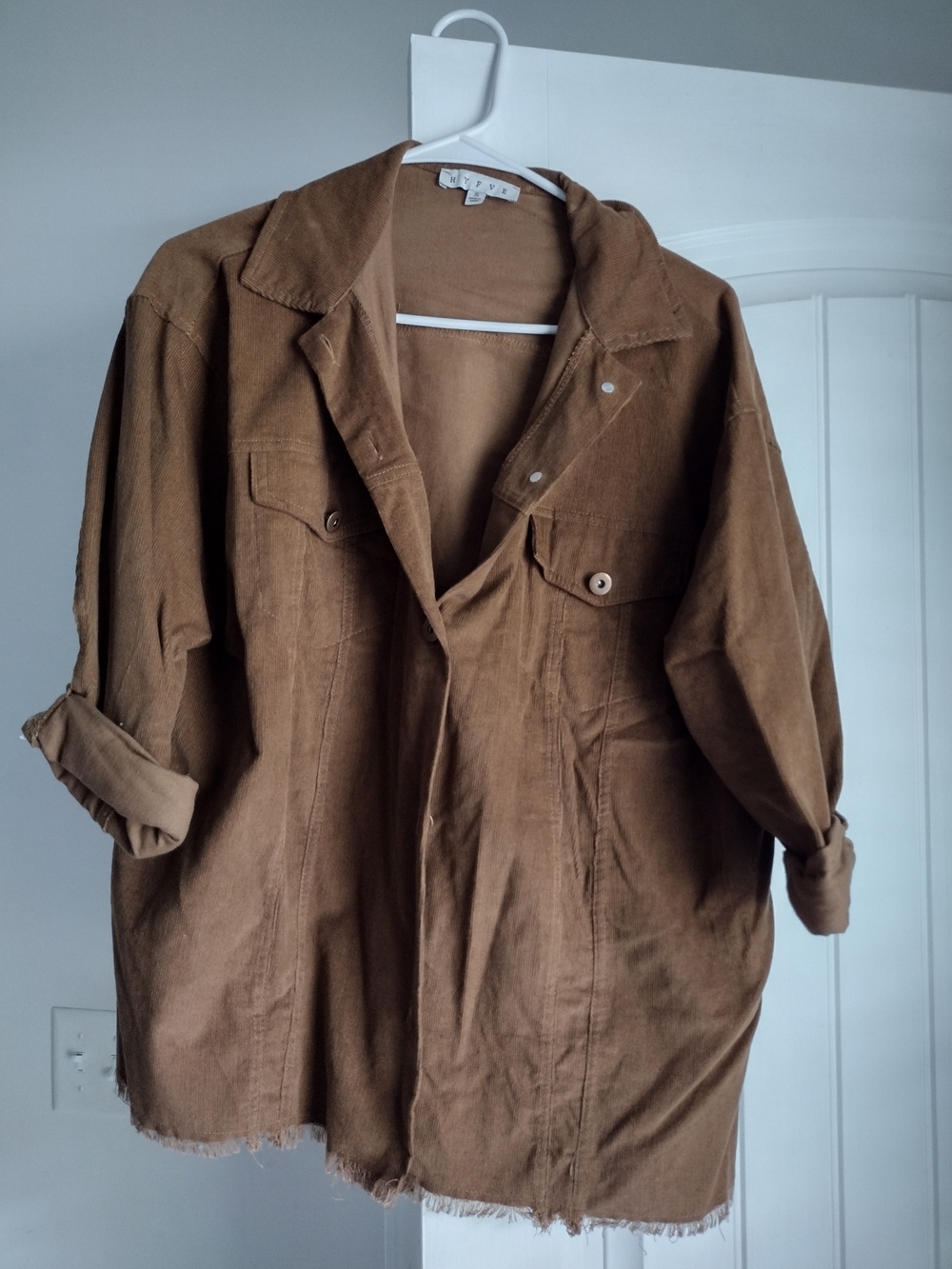 HYFVE Brown Oversized Utility Shirt Jacket